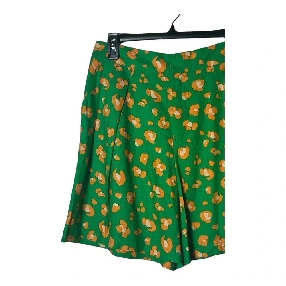 1847. TABITHA‎ BROWN X TARGET LEOPARD PRINT SHORTS LIME GREEN/ORANGE IN COLOR SM